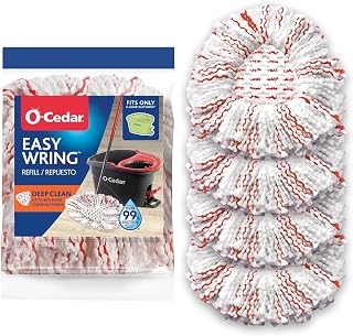 EasyWring Deep Clean Refill (4-Pack) | 40% More Cleaning Power | Microfiber Mop Refill Compatible with O-Cedar EasyWring Spin Mop & Bucket System