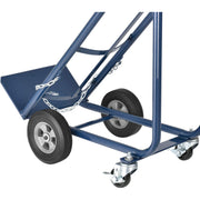 Tilt Back Cylinder Hand Truck with Curved Handle by Global Industrial – 17"L x 20"W x 47"H, Steel, Blue, Model QGR001TB
