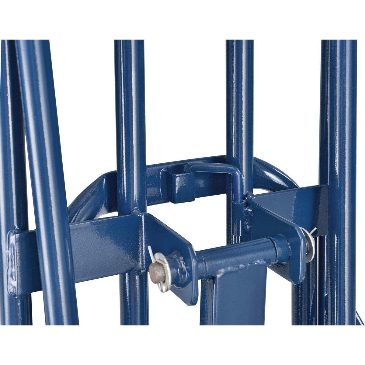 Steel 3-in-1 Convertible Hand Truck with Pneumatic Wheels by Global Industrial – 13"L x 51"W x 21"H, Alloy Steel, Blue, Model 983130