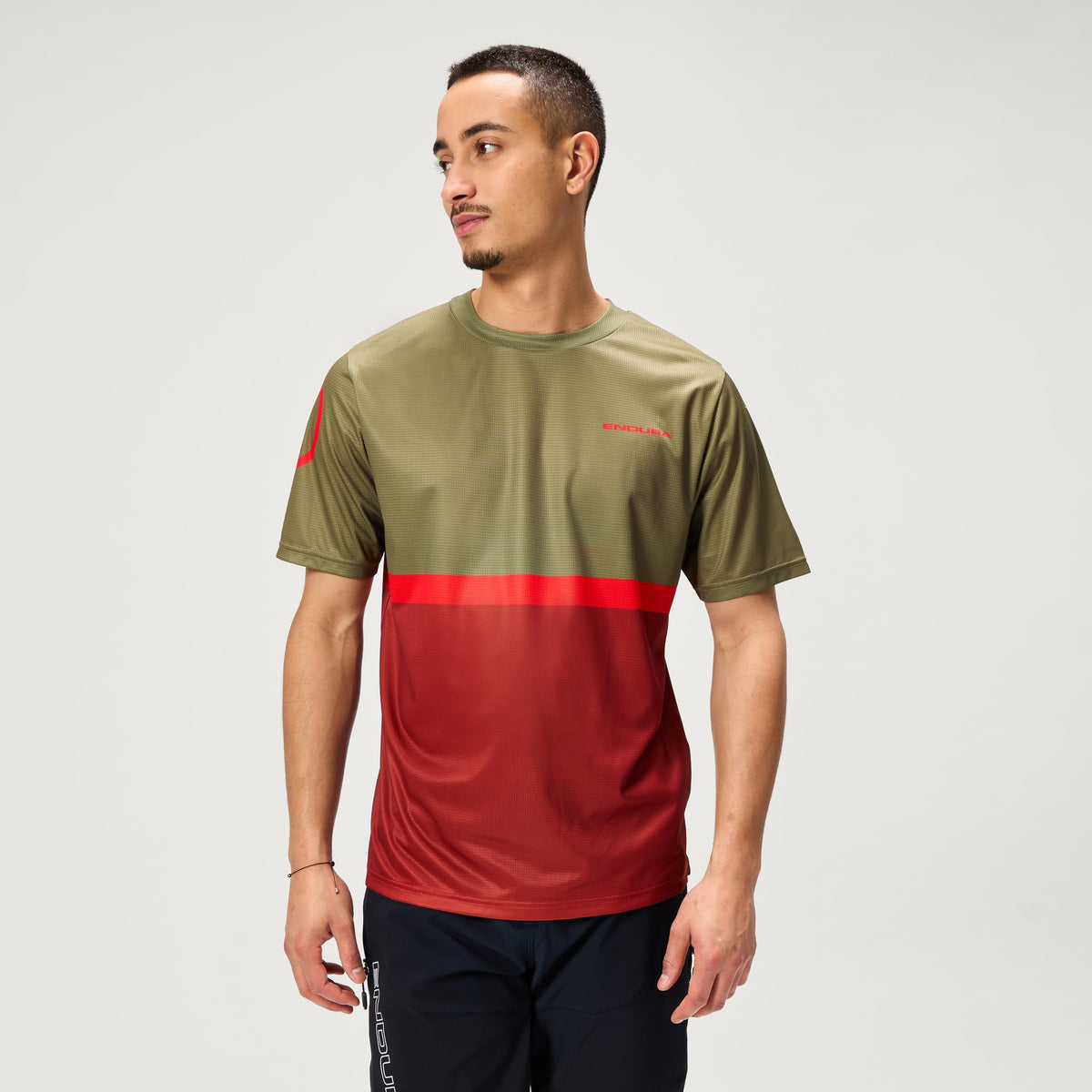 Mens SingleTrack Mountain Cycling Core T Tweed Green by Endura – Large, Polyester, Tweed Green, Model E3232