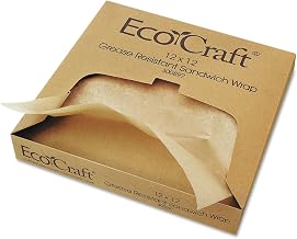 Ecocraft Grease-Resistant Paper Wrap/liner, 12 X 12, 1000/box, 5 Boxes/carton