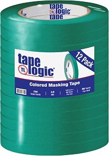 Tape Logic (12 Pack General Purpose Colored Masking Tape, 1/2 Inch x 60 Yards, Dark Green, for Home, Office, Arts, Crafts, DIY, Labeling and Coding
