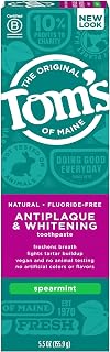 Tom's of Maine Fluoride-Free Antiplaque & Whitening Natural Toothpaste, Spearmint, 5.5 oz.