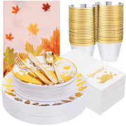 Festiva Thanksgiving Dinnerware Set, 176 Pieces, Pumpkin