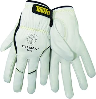 Tillman 1488 S True Fit Small Top Grain Kevlar/Goatskin Super Premium Grade TIG Welders' Glove with Elastic Cuff, V Design Thumb/Hook/Loop Closure