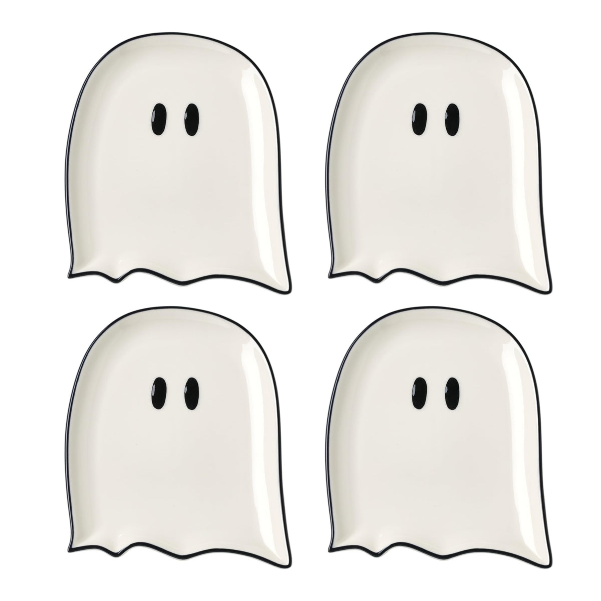 Ghost Accent Plates by Lenox – 4 Count, Porcelain, White, Pack of 4, Model 899233