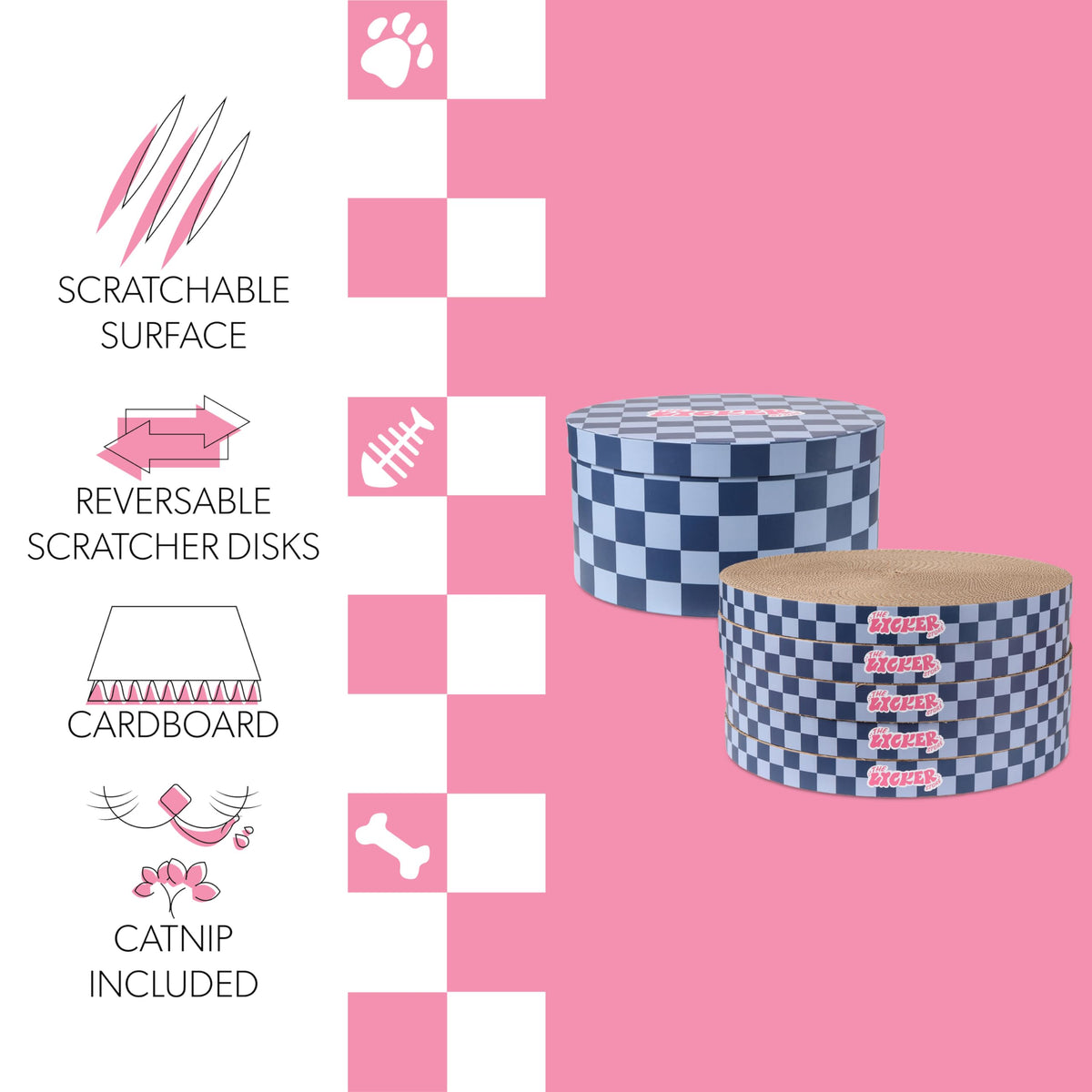 THE LICKER STORE Navy/Blue / 12" / Modern;Mid-Century;Classic;Transitional;Traditional;Cottage;Casual Scratching Pads