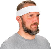 Ergodyne Chill-Its 6550 Sweatband, Sweat Wicking Headband, White