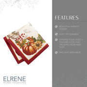 Elrene Swaying Leaves Napkins, 17 x 17 Inches, Set of 8