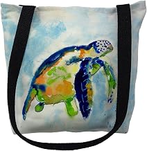 Betsy Drake TY134S 13 x 13 in. Blue Sea Turtle Small Tote Bag