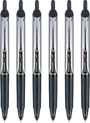 PILOT Precise V5 RT Rollerball Pens, Black, Pack of 6