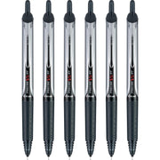 Precise V5 RT Retractable Rollerball Pens by PILOT – 6 Count (Pack of 1), Metal, Black, Model 13613