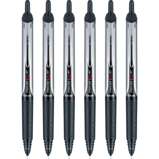 Precise V5 RT Retractable Rollerball Pens by PILOT – 6 Count (Pack of 1), Metal, Black, Model 13613