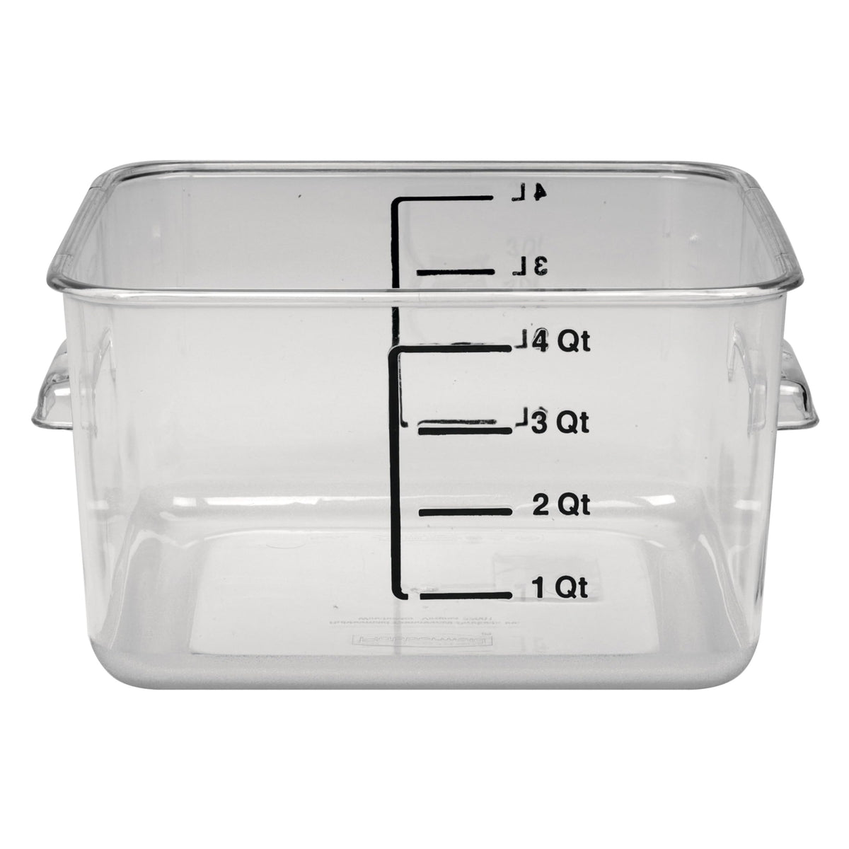 Space Saving Square Food Storage Container, 4 Quart, Clear, for Kitchen/Sous Vide/Meal Prep by Rubbermaid Commercial Products – 4 Qt., 4.0 quarts, Model FG630400