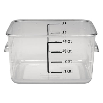 Space Saving Square Food Storage Container, 4 Quart, Clear, for Kitchen/Sous Vide/Meal Prep by Rubbermaid Commercial Products – 4 Qt., 4.0 quarts, Model FG630400