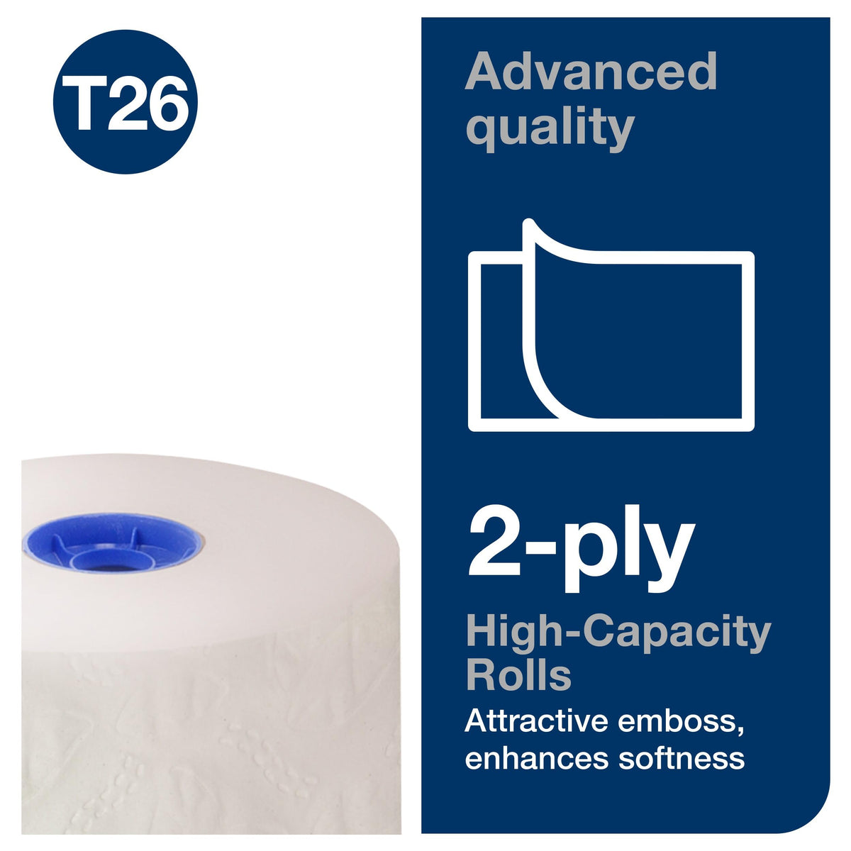 High-Capacity Toilet Paper Roll White T by Tork – 36 Rolls (1000 Sheets each), Paper, White, Pack of 36, Model 110292A