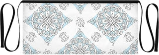 Blue Floral Pattern Waist Apron with 3 Pockets Waiter Server Short Aprons 25.2x11.8 Inch Stain Resistant Apron for Kitchen Garden Restaurant 1 Pack