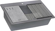 Ruvati 33-inch Granite Composite Quartz Workstation Drop-in Topmount Kitchen Sink Urban Gray - RVG1302UG
