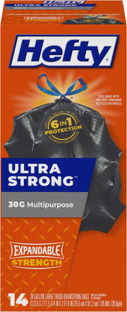 Hefty 14 Count (Pack of 6) / Black / Unscented - 14 Count Trash Bags