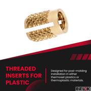 E-Z LOK 8-32 Pack of 50 / One Size / Brass Press-In Inserts
