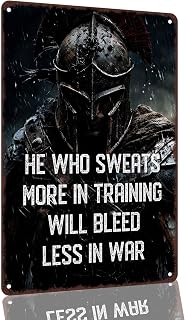 Spartan Warrior Motivational Quote 8 x 12 Inch Aluminum Metal Sign