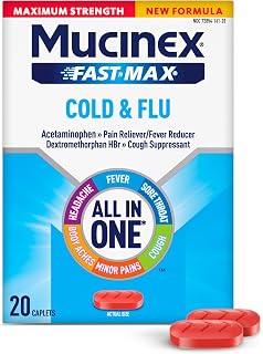 Mucinex Fast-Max Maximum Strength Cold & Flu All in One Caplets, 20ct