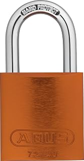 ABUS Orange 72/40 Lockout Tagout Padlock w/ 1" Shackle, Single Padlock | Keyed Different, 1 Padlock with 2 Keys