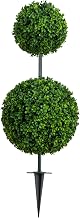 Nearly Natural 3ft. UV Resistant Artificial Boxwood Topiary with Integrated Ground Stake (Indoor/Outdoor)