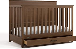 Graco Tristan 5-in-1 Convertible Crib with Drawer, Hazelnut