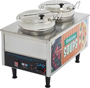 Benchmark Concession Warmer | 2 ladles, Electric, Foodservice, Great for Hot Holding, Concessions and Counter Service