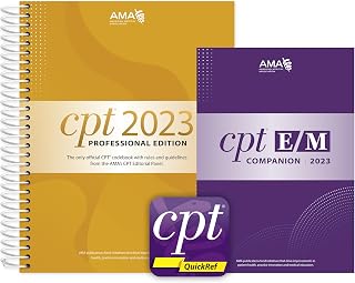 CPT Professional 2023 and E/M Companion 2023 and CPT Quickref App Bundle