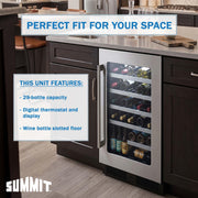 Summit 18” Built-In Wine Cellar by Summit Appliance – 18", 2.9 cubic_feet, wood, Stainless Steel, Model CL18WC