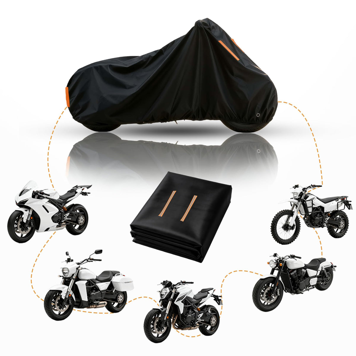 Motorbike Cover for Cobra CX50SRX FWE丨All Season Waterproof Motorcycle Cover Anti Ice 300D Oxford Anti Snow Scooter Moped Covers with Storage Bag by Generic – Model Rich-CA-34