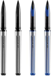 Uni-Ball AIR Nice Roller Pen - 0.7mm Medium Rollerball - 4 Pack - 2 x Black, 2 x Blue - UBA-188-L