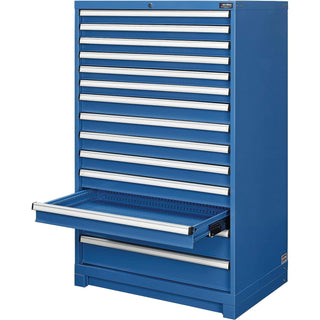 14 Drawer Modular Cabinet by Global Industrial – 24"L x 36"W x 57"H, Alloy Steel, Blue, Model 298451BL