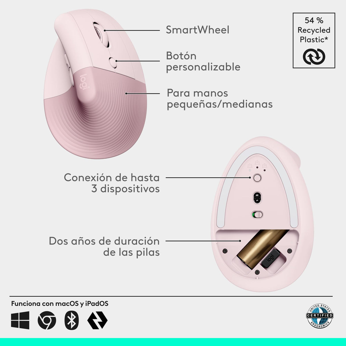 Lift Vertical Ergonomic Mouse by Logitech – Model 910-006478