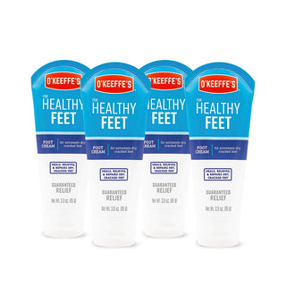 Healthy Feet Foot Cream Tube (4 Pack) by O'Keeffe's – 3 Ounce (Pack of 4), Pack of 4, Model K0280004-4
