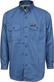 MCR Safety Summit Breeze Flame Resistant FR Long Sleeve Shirt, 7-Ounce Cotton, Vents, Men's Work Shirt, Blue, 3X-Large Tall