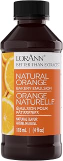 LorAnn Oils Orange Emulsion & Flavoring For Baking | Better Than Orange Extract For Cookies, Cakes, Drinks, Icing, Pasteries - Gluten Free, Water-Based, USA-Made, 4 Fl Oz