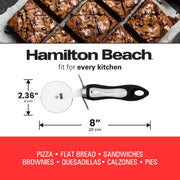 Pizza Cutter 8in soft touch handle by Hamilton Beach – Pizza Cutter, Stainless Steel, Black