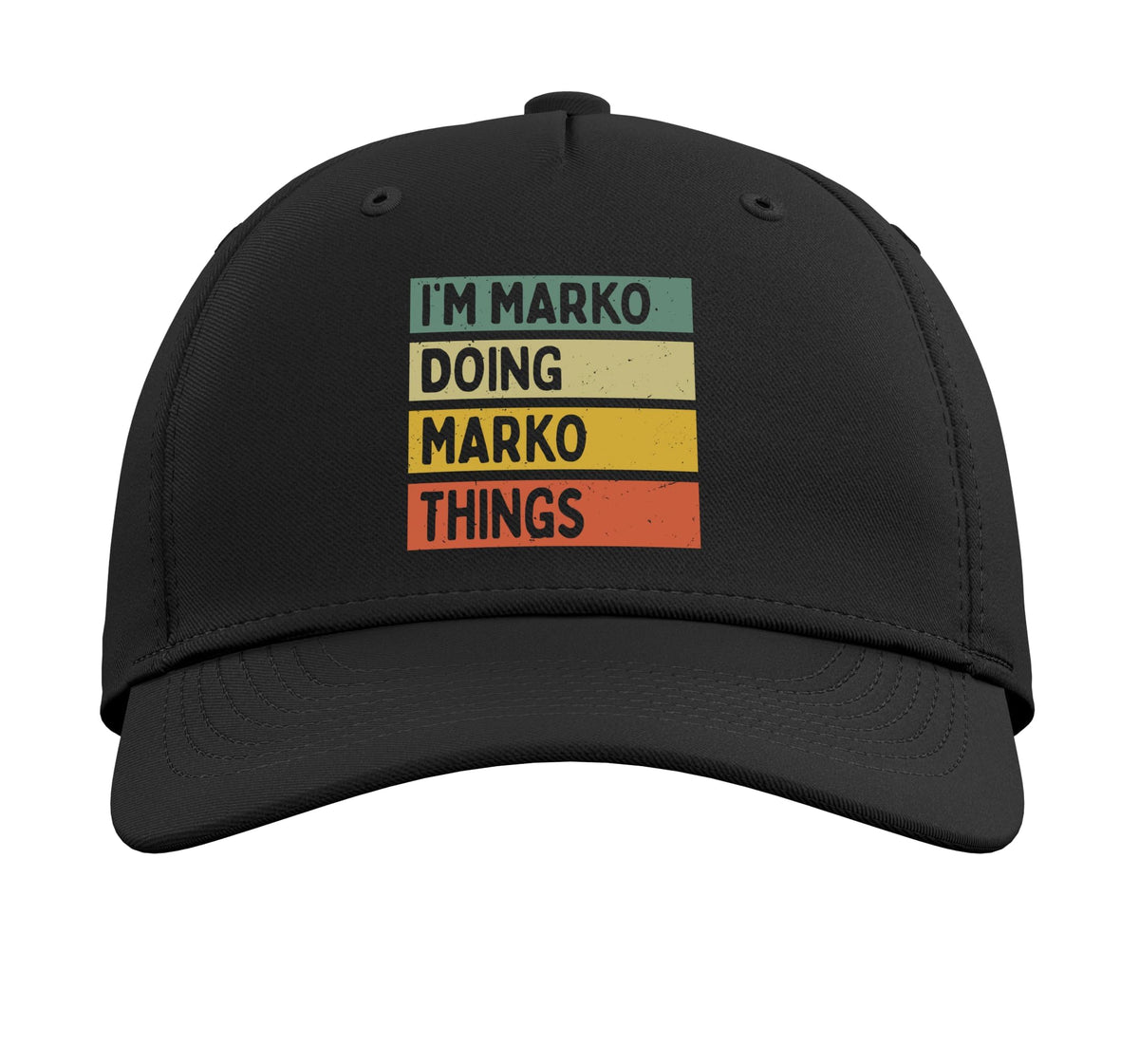 I'm Marko Doing Marko Things Funny Personalized Quote Adjustable Printed Baseball Hat by Personalized Gift Ideas Marko – Cotton, Black