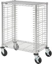 Nexel Side Load Wire Tray Cart with 19 Tray Capacity, 30" L x 18" W x 40" H