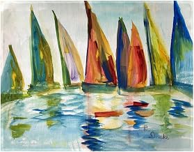 PM1260 14 x 18 in. Multi-Color Sails Place Mat Set of 4