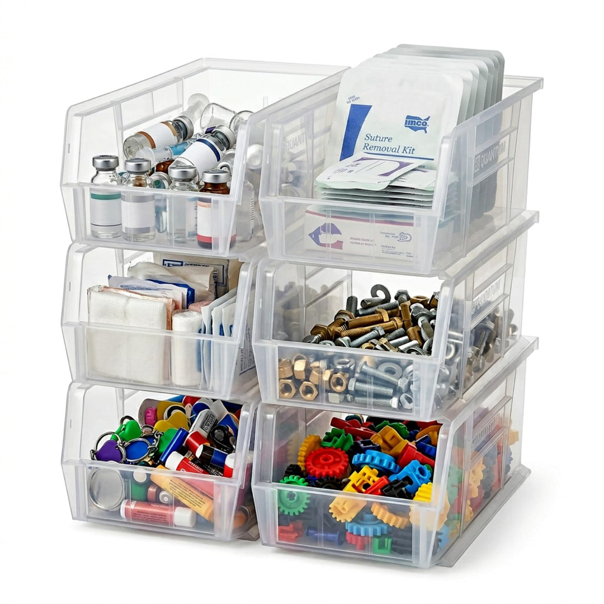 QUANTUM STORAGE SYSTEMS Clear / 18" L x 6" W x 5" H / Ultra Stack & Hang Shelf Baskets