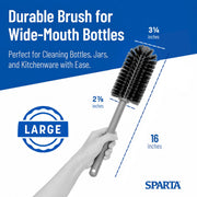 Large Water Bottle Brush Ideal for Wide-Mouth Jars by SPARTA – 16 inches (Pack of 1), Plastic, White, Model 40001EC02