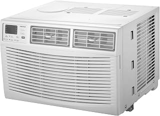 AMANA 12,000 BTU Window Air Conditioner with 3 Speed and Timer, White | 115V, Remote Control, 24H Timer, 3-Speed, Auto-Restart, Digital Display, for Bedroom, Living Room, Kitchen