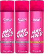 Suave Hairspray, Max Hold Aerosol Hair Care Set – Scented + Unscented Hair Spray 2-Pack, 11 Oz Ea (3 Piece Set)