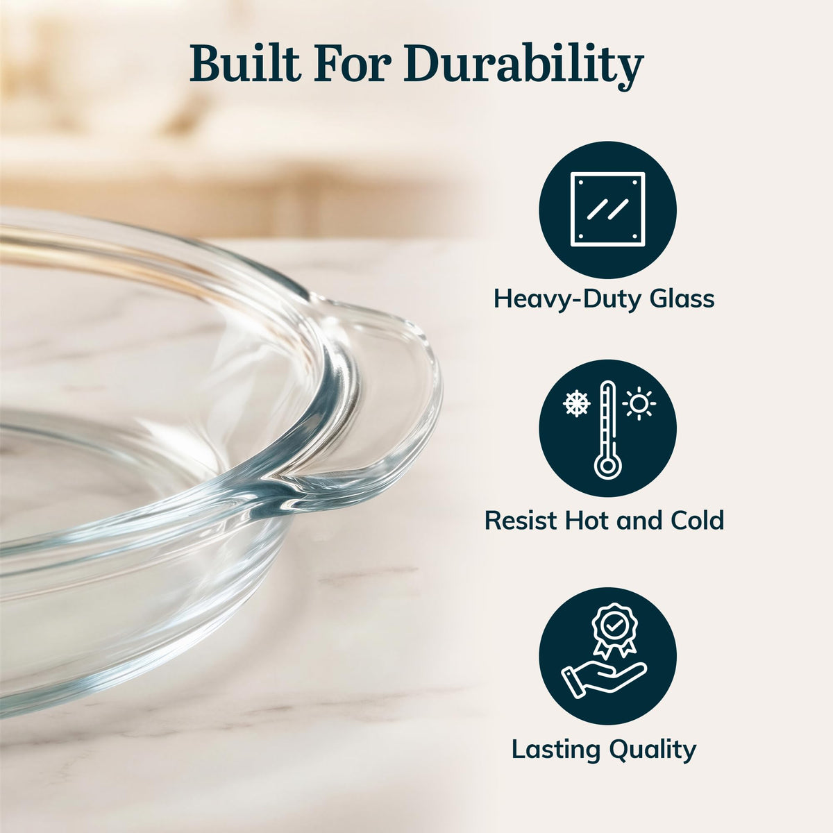 Libbey Premium Glass Pie Plates, 9 Inch Round with Lids, Set of 4