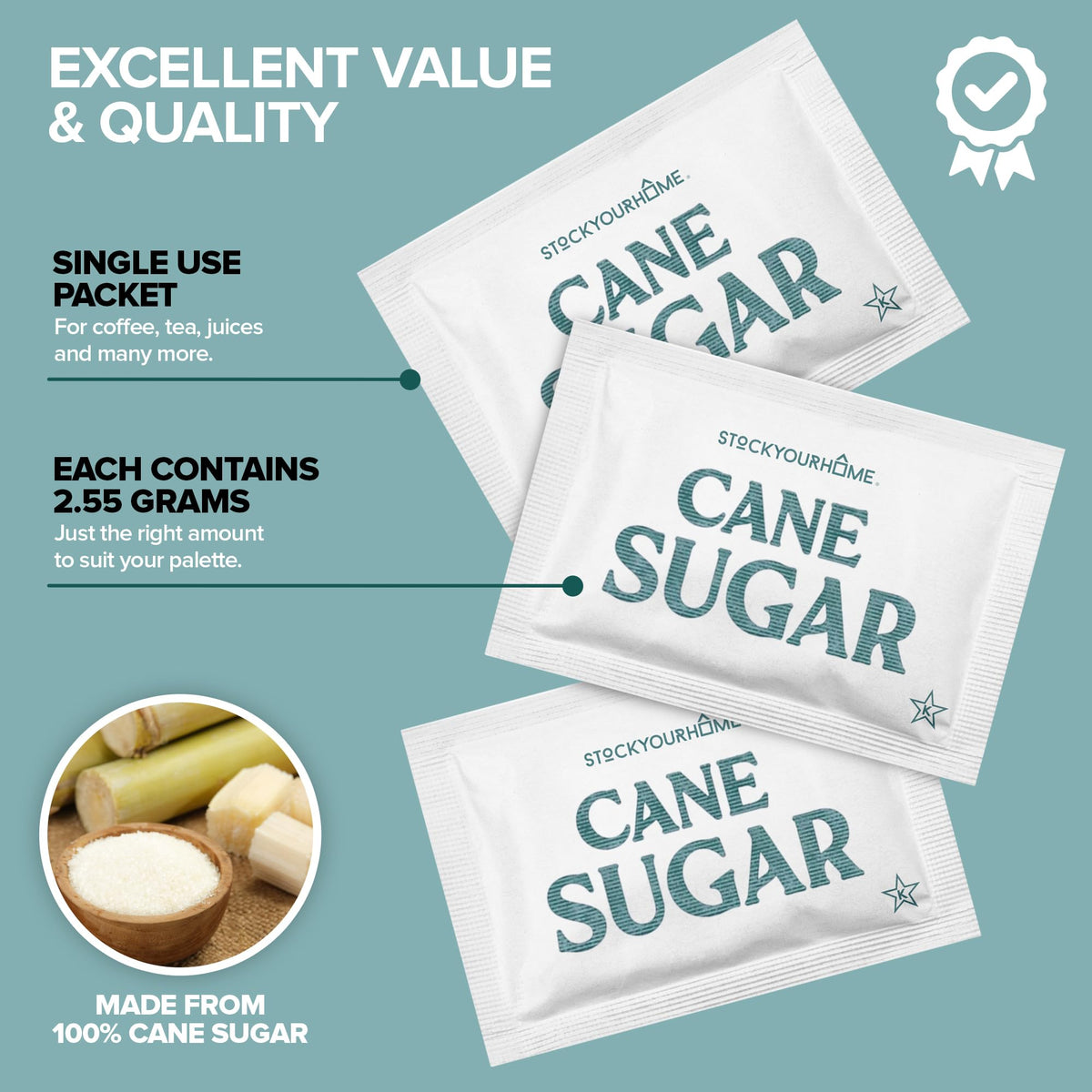 Stock Your Home White / 500 Count / 500 White Granulated Sugar