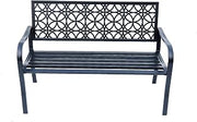 Hi-Line Gift Ltd. Classic Noir- Black All-Steel Garden Bench for Timeless Appeal